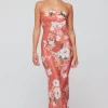 Sale Anna Slip In Terracotta Floral Women Dresses