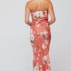 Sale Anna Slip In Terracotta Floral Women Dresses