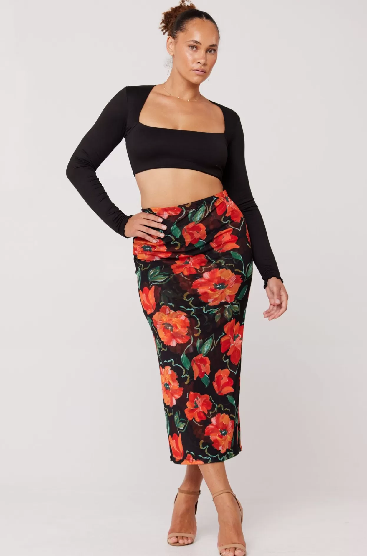 clyde_mesh_skirt_in_poppy_4.webp New Clyde Mesh Skirt In Poppy Women Bottoms