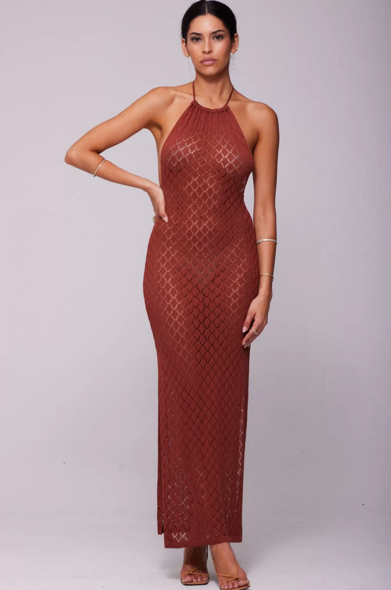 sky_halter_in_brick_0.webp Outlet Sky Halter In Brick Women Dresses