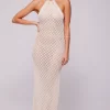 Online Sky Halter In Natural Women Dresses