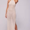 Online Sky Halter In Natural Women Dresses